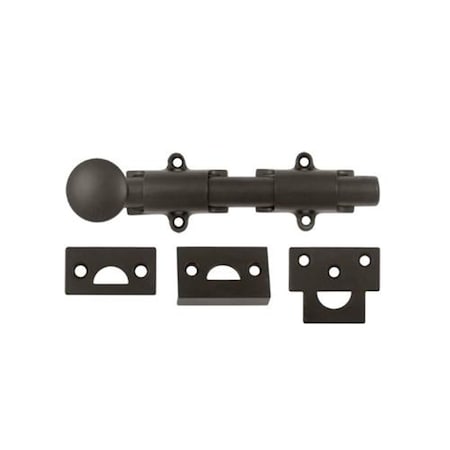 Dendesigns 6 in. Heavy Duty Surface Bolt- Oil Rubbed Bronze - Solid DE3848194